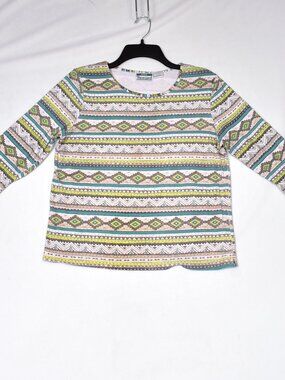 Shenanigans Petite Women's Aztec Blouse Size PS